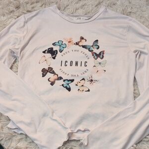 Iconic Butterfly Graphic Long Sleeve Top